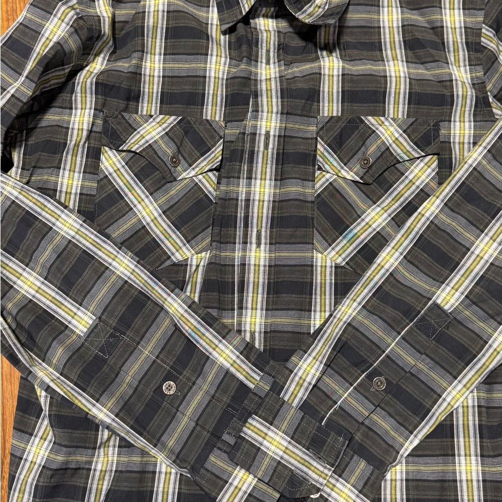 Kuhl Men's Plaid Shirt - Black and Yellow